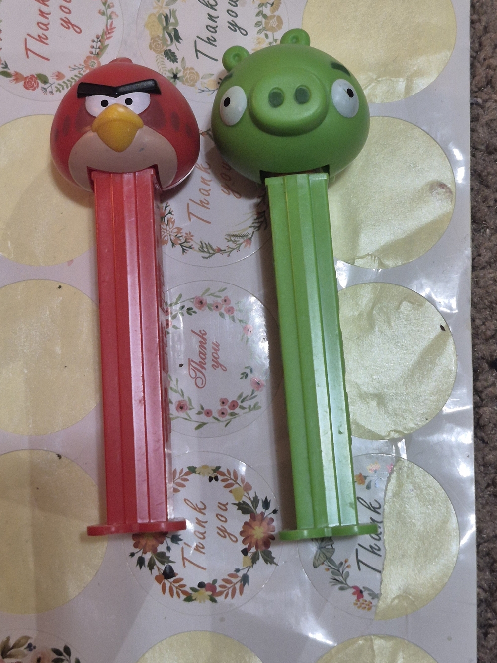 Angry Bird and Pig Novelty Bird Toy Dispensers — Red and Green